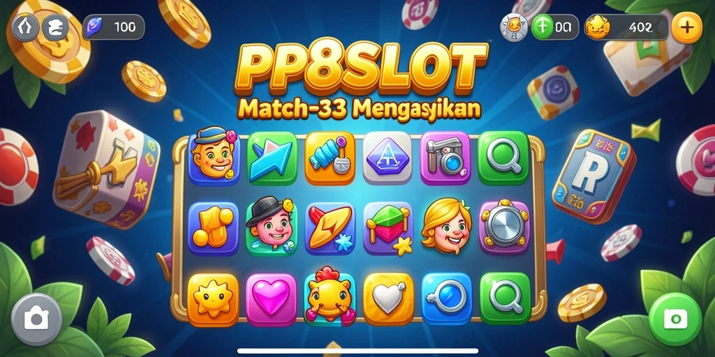 Tampilan gameplay seru dari PP8SLOT dengan kombinasi warna-warni.