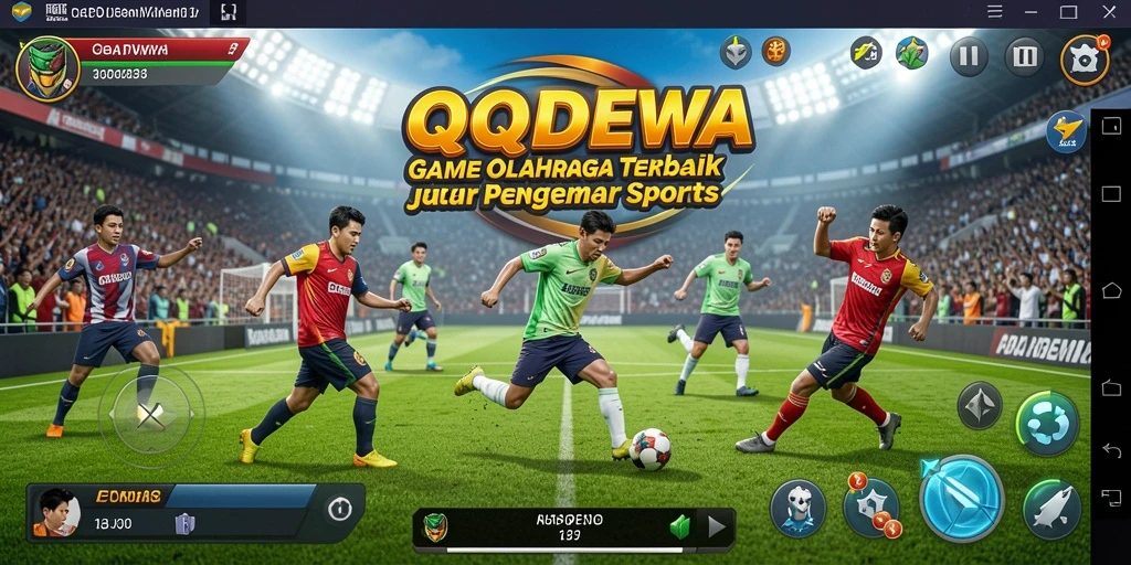 Tampilan permainan tatap muka dengan aksi olahraga yang mendebarkan.