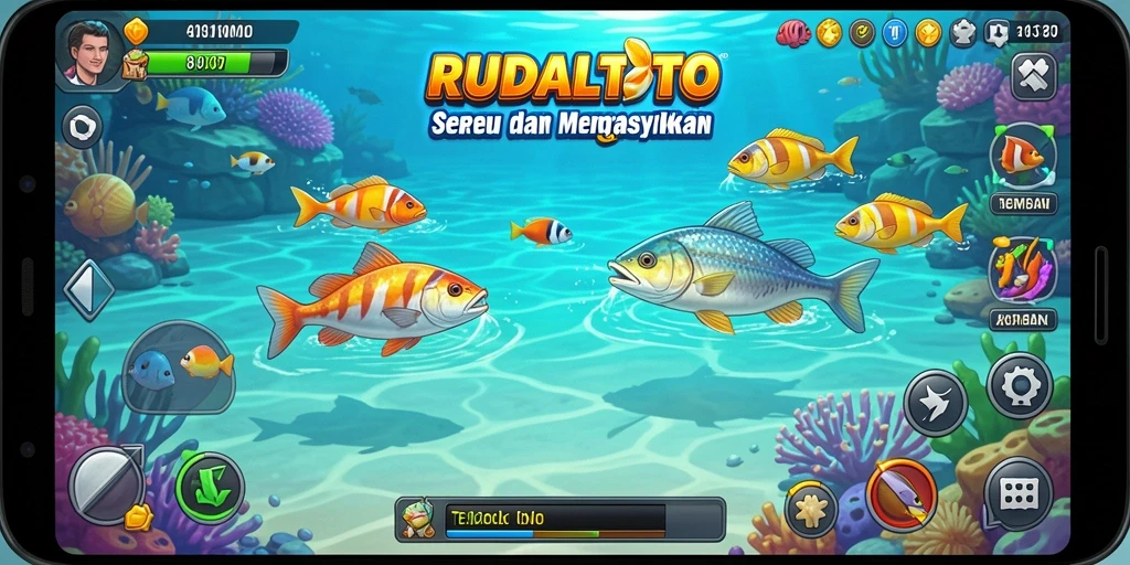 Tampilan gameplay seru RUDALTOTO saat menembak ikan.